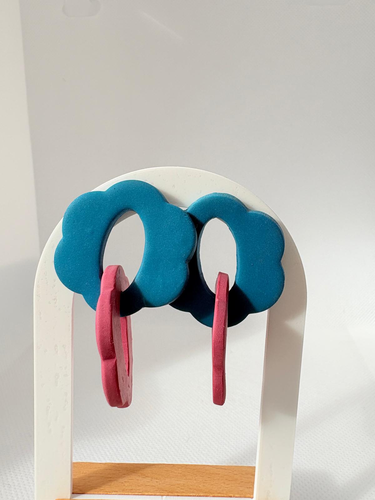 Pendientes cadena Floral - Imagen 3