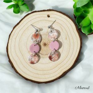 Pendientes círculos floral